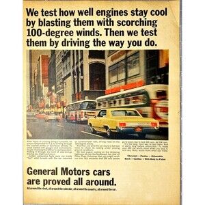 General Motors Cars "Are Proved All Around" Vintage Print Ad 1965